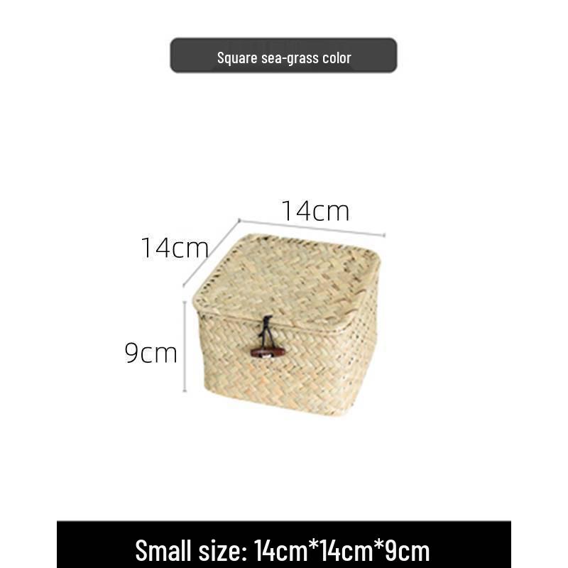 Japanese Style Bamboo Woven Storage Box with Lid - Haili Rattan Souvenir Basket