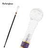 Transparent Ball Glass Golden Purple Alloy Fairy Wands for Girls Princess Walking Stick Wand Cosplay Wedding Birthday Party 94cm