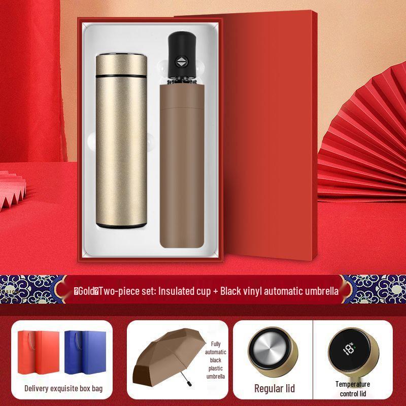 Festival-Geschenkset für Unternehmen: Bürobecher, Regenschirm, Thermoskanne, Nagelsouvenir