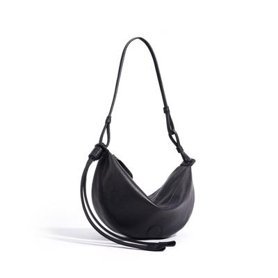Bolsa Meia-lua de Nicho Bolsa de Vento Minimalista Nova Feminina Bolsa de Ombro Mensageiro de Couro
