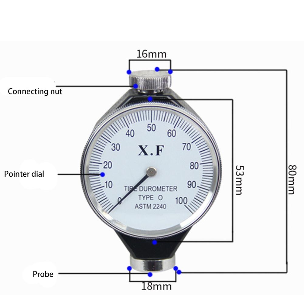 Durometer 0-100 HA Rubber Tire Hardness Tester Meter for Plastic Leather Rubber Multi-Resin