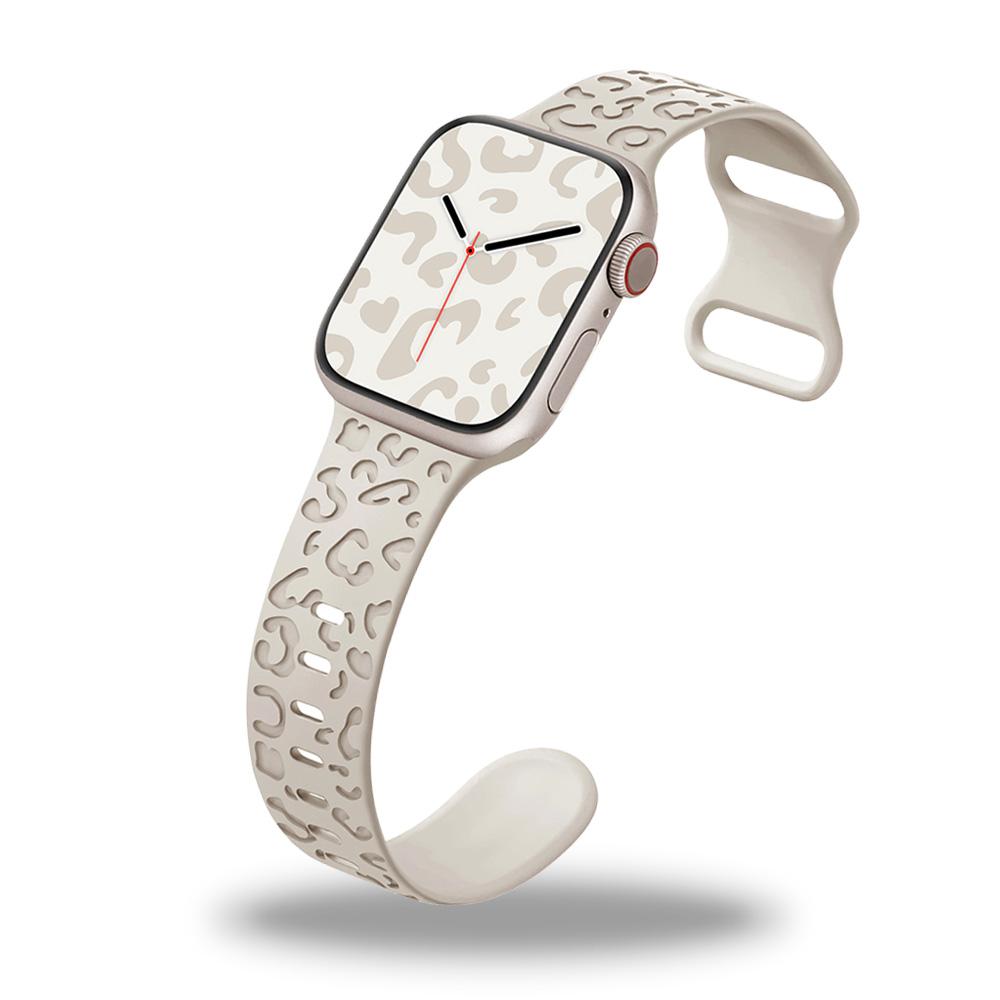 

Ремешки с гравировкой для браслета Apple Watch 40 мм, 41 мм, 38 мм, 42 мм, 44 мм, 45 мм, 49 мм, силиконовый ремешок iWatch Ultra 2/Ultra Serie 9/8/7/6/5/4, ремешок с леопардовым принтом 42mm 44mm 45mm