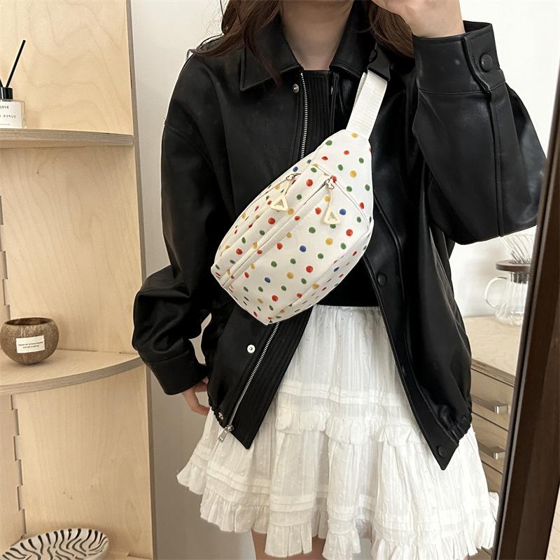 Simple and Cute Women's Chest Bag  Waist Bag  Korean Version  Lightweight Sports Niche Crossbody Bag  Japanese Personalized Riding Shoulder Bag
