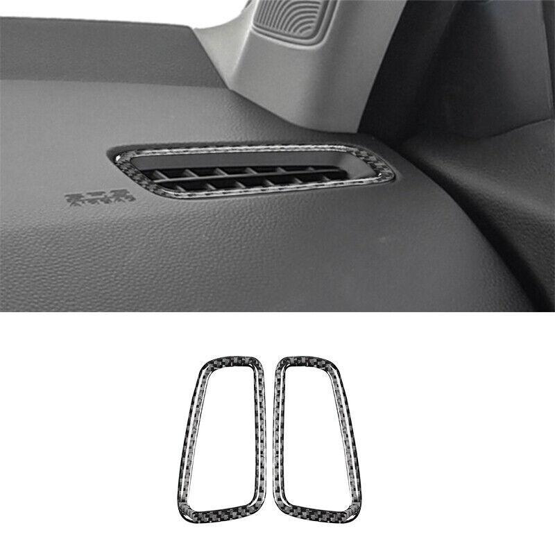 2PCS Real Carbon Fiber Dashboard Panel Air Outlet Trim For Honda 11th Civic