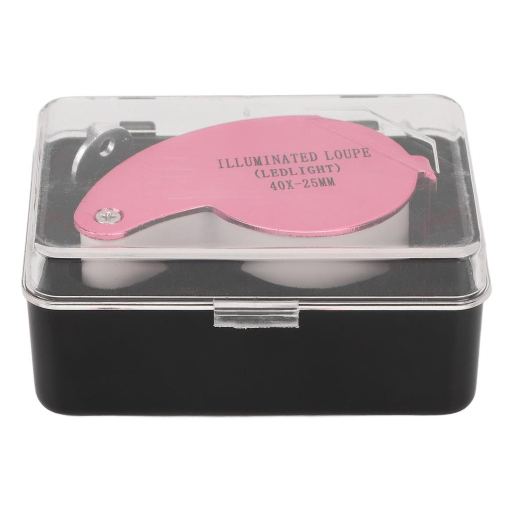 40X Magnifier Loupe LED Lights High Transmittance Portable Jewelers Loupe with Aluminium Alloy for Elderly