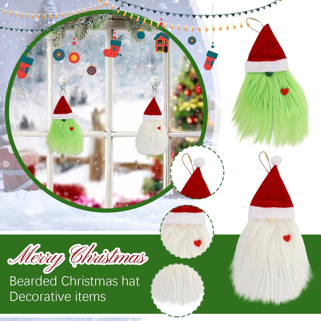 Ozdoby klobouku vousatého Santa Clause, Vánoční dekorace na verandu, do skříně