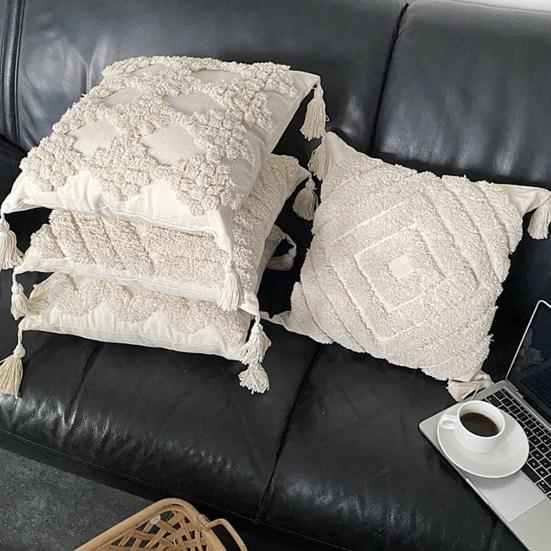 Pillowcase Stylish Bohemian Ethnic Tassel Design Thickened Embroidered Sofa Bedside Cushion Office
