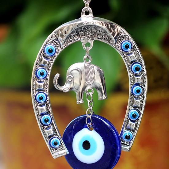 Thai Amulet Evil Eye Horseshoe Elephant Pendant Decor Retro Vintage Protect Dream Charm Talisman Powerful Wealth Success Health Luck Jewelry