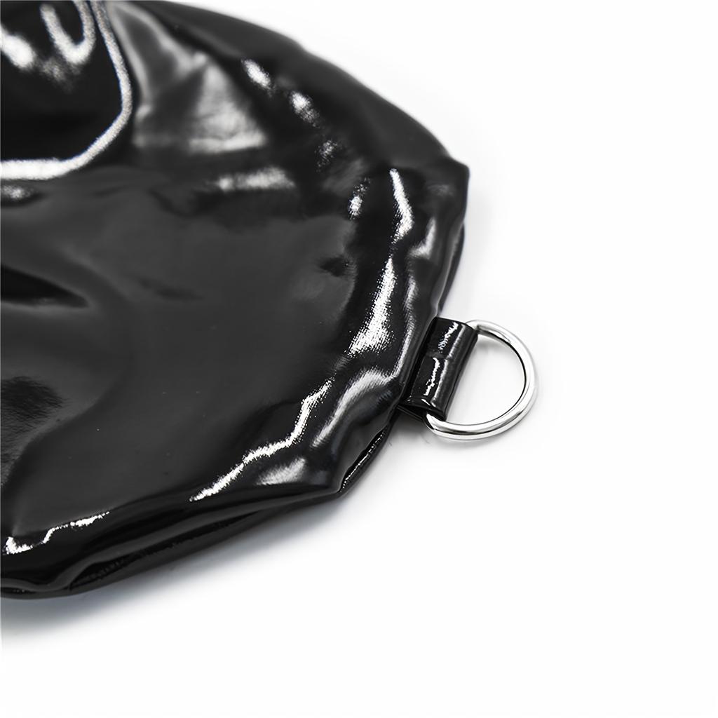 1 Pair BDSM Black Patent Leather Handcuffs Dog Paw Gloves Adult BDSM Kit Reverse Restraints Boxing Cuffs With Locking Buckle Cosplay Couples Sex Bonda