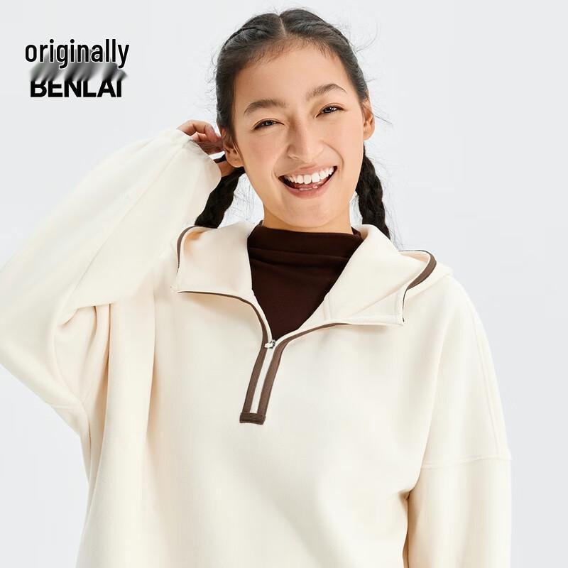 Benlai Women's Thickened Half-Zip Hooded Sweatshirt