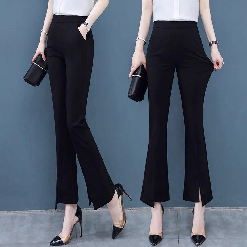 Women s High Waist Slimming Split Flare Pants - Spring/Summer 2026 Casual Cropped Style Extra Large