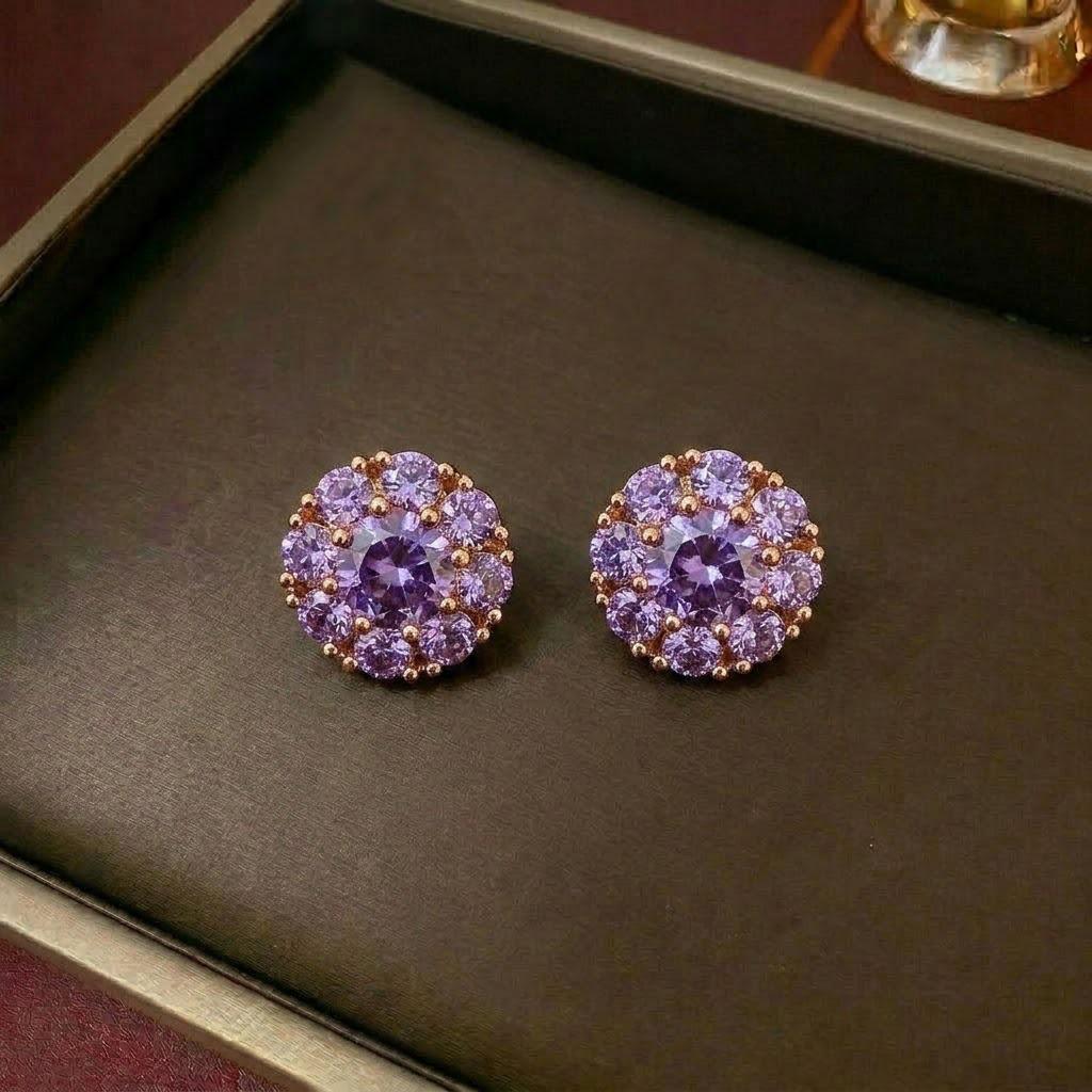 Women's Fashion Necklace & Bracelet Set: Flower Pendant, Diamond Bauhinia Earrings