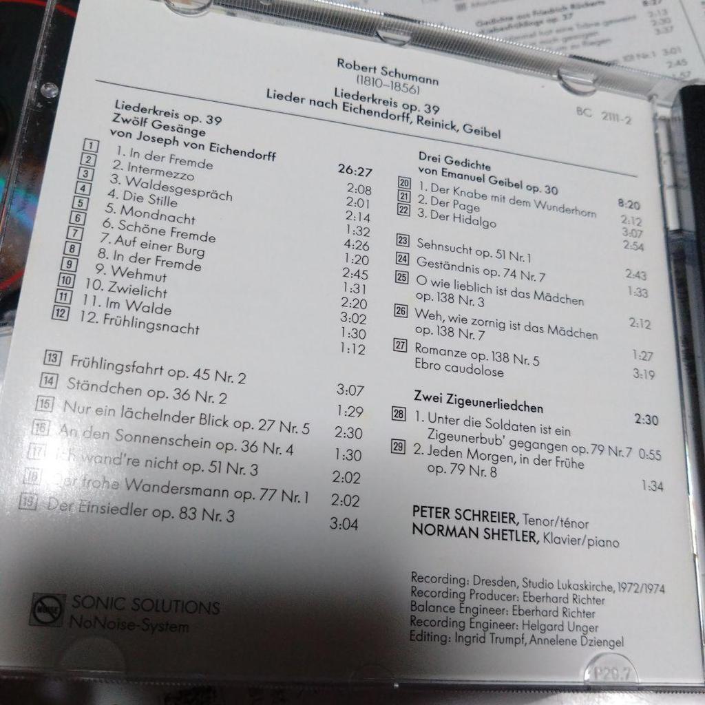 [USED] 4-disc set Peter Schreier Schumann: Song collection