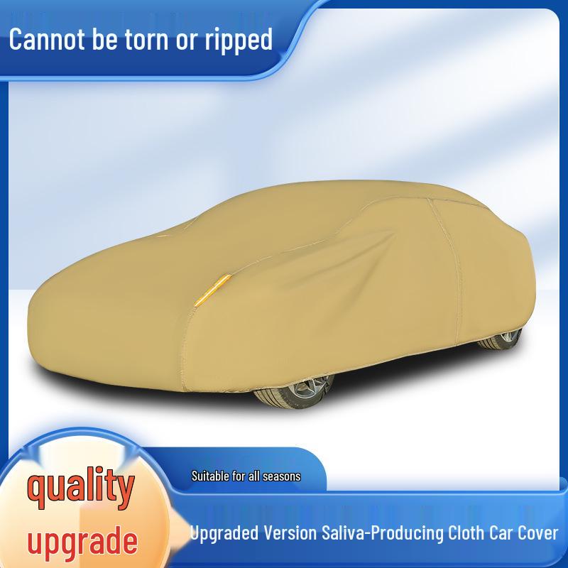 Durable All-Season Oxford Car Cover: Sun, Rain, Heat Protection & Dustproof Thickened Gray DuPont Material