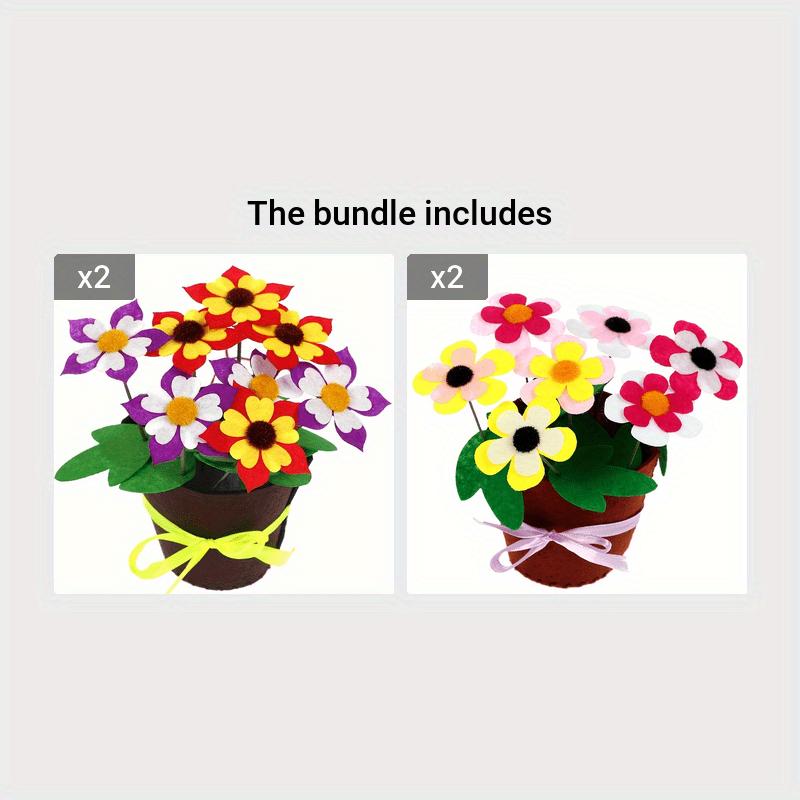 DIY Flower Pot Potted for Children Crafts Kids Educational Gifts Ornaments Bonsai Flowers Making Kit Sold By Set
