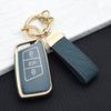 Car Key Case Shell for VW Volkswagen Passat B8 Magotan Skoda Superb A7 Kodiaq Seat Models Golden Line 3 Buttons Protective Case