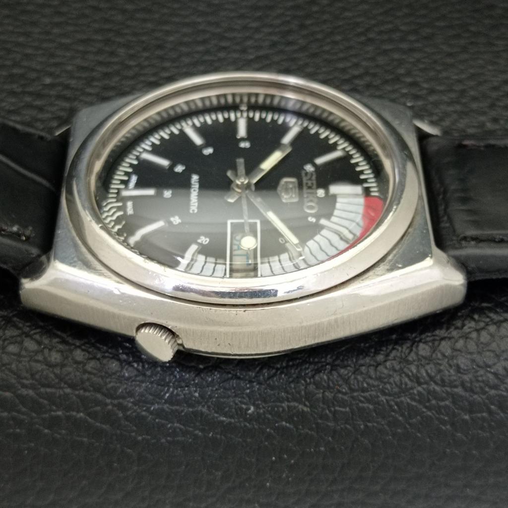 JAPAN VINTAGE SEIKO 5 AUTOMATIC 7009A MENS BLACK COLOR DIAL WATCH a500773-5 R154-a500773