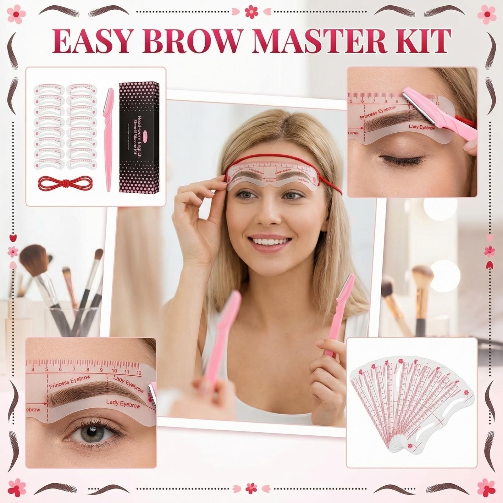 

Eyebrow Stencil, 12Eyebrow Shaper Kit, Reusable Eyebrow Template With Strap, 3 Minutes Makeup, Suitable For 8% One Size белый