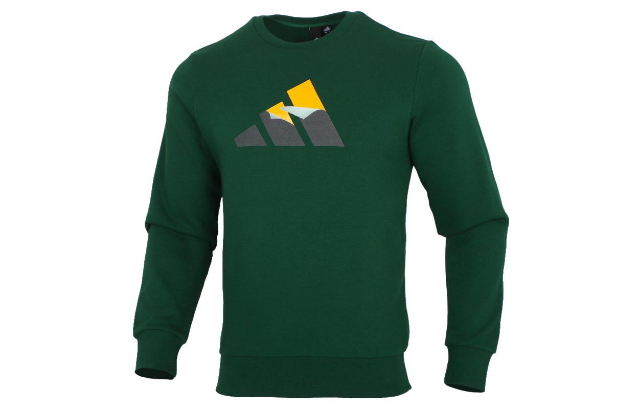 Adidas Sweatshirts Men s Green Crew Neck Moderate Regular GR6958 S