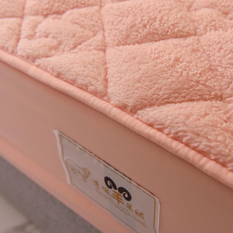 Super Soft Plush Quilted Mattress Cover Thicken Lambswool Quick Warm Mattress Protector Cover Solid Color Anti-Mite Bed Cover