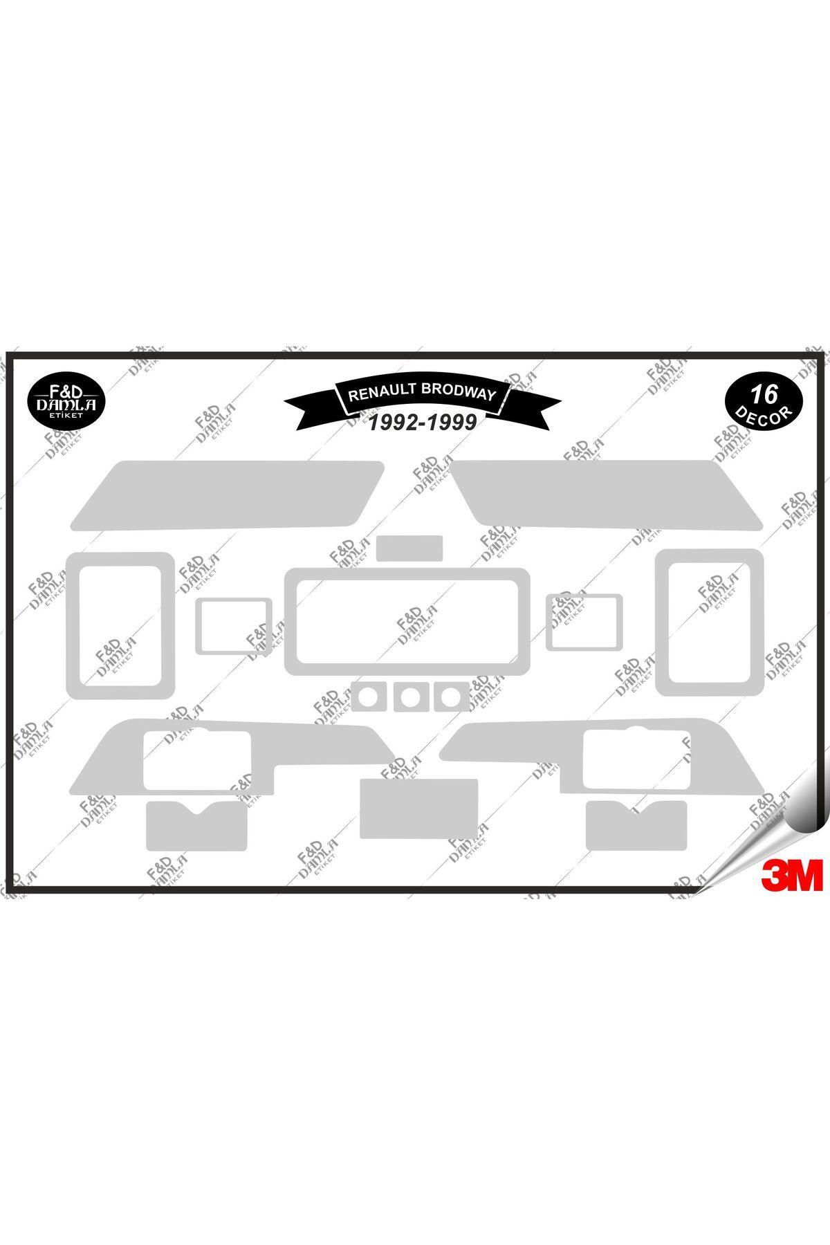 

Renault Brodway 1992-1999 Torpido Konsol Trim Göğüs Maun Kaplama Set 16 Parça Gümüş
