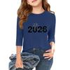 Children's 3/4 Sleeve Independence Day Printed Round Neck Casual T-shirt