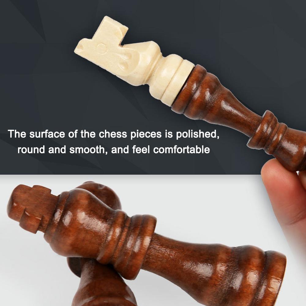 Magnetic Wooden Chess Board Set Folding International Chess Game 11.4x11.4in with Crafted Chess
