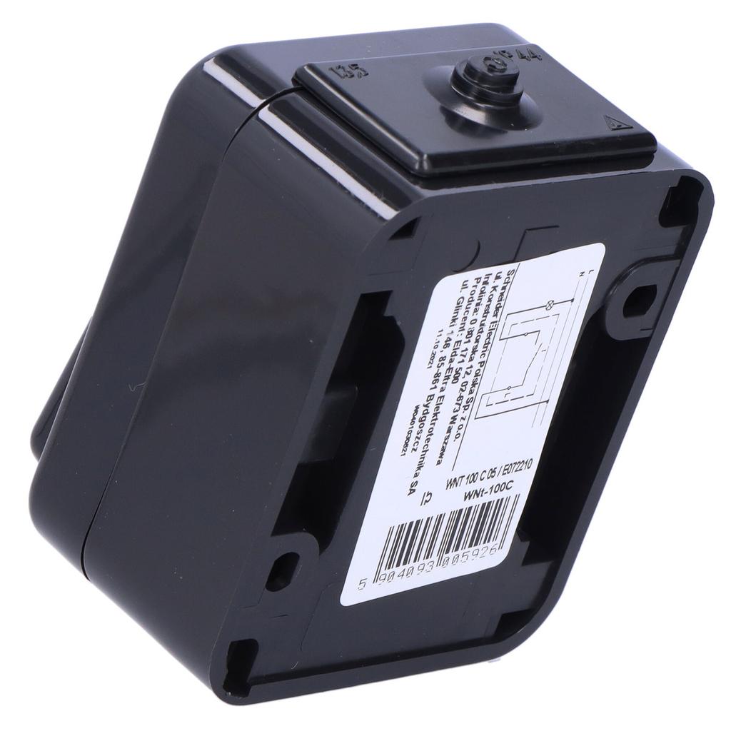 Single-pole Surface-mounted Switch, IP44, Black Cedar