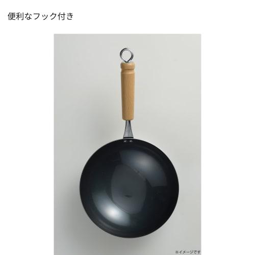 Takagi KANUCHI OUTDOOR Mini Wok, 18cm, Made In Japan, Ideal for Camping, Solo Cooking, Direct Fire, Iron, Small and Compact, Removable Wooden Handle,