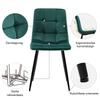 Dining Chair (4 pcs), Dark Green, 4-Piece Set Upholstered Chair Design Chair with Backrest, Seat Made of Velvet Frame Made of Metal