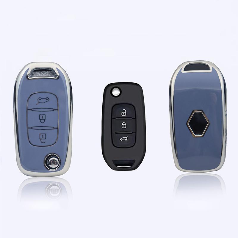 Shell for Renault Kadjar Captur Megane Sandero Stepway Logan Clio 5 2022 Arkana 2020 2021 Kwid 2023 TPU Car Flip Key Case Cover