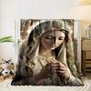 Religious Madonna Prayer Shawl Blanket  Printed Blanket for Living Room Bed Couch lunch break Soft Cozy Blanket for Friend's festival Gift