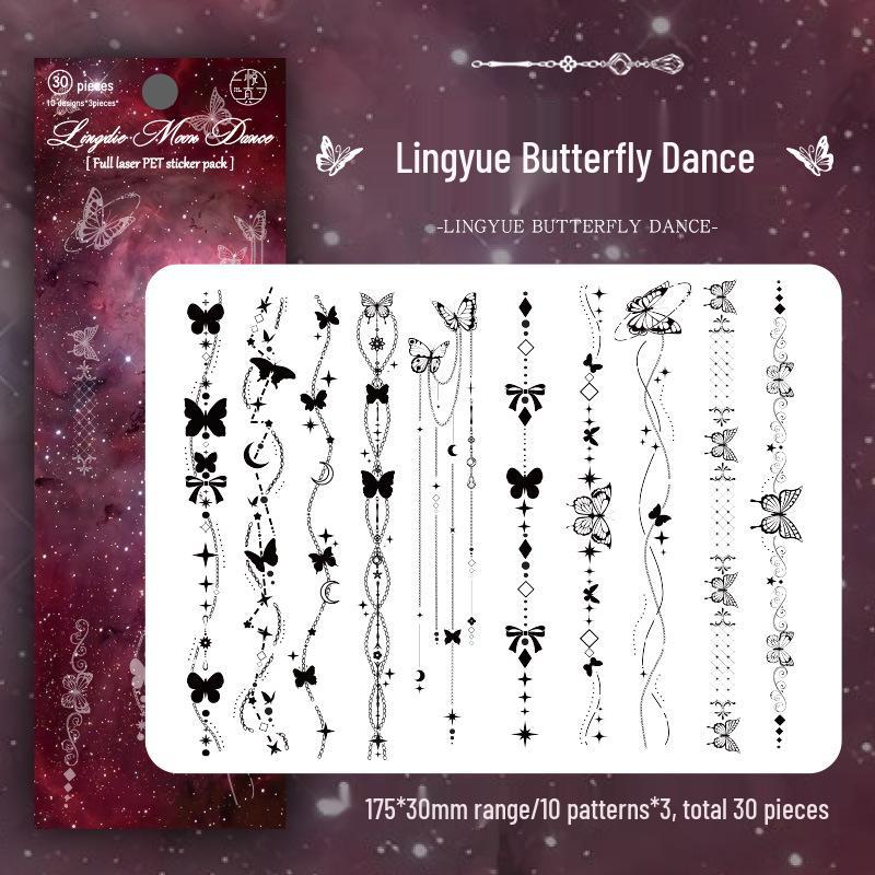 Colorful Laser Waterproof PET Journal Lace Border Stickers