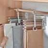 1 Stück 5-in-1 Magischer Hosenbügel Edelstahl Faltbarer Hosenständer Krawattenhalter Regale Schlafzimmer Schrank Organizer Aufbewahrung