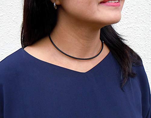 Powerful Magnetic Necklace Ultra Neo (Ebony Black) and Ion Trading Tourmaline e-Ring Long (Green) Set | Unisex, Great for Sports