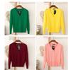Mulheres primavera e outono casual manga comprida cardigan malhas