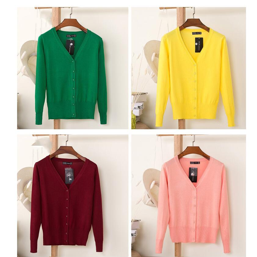 Mulheres primavera e outono casual manga comprida cardigan malhas