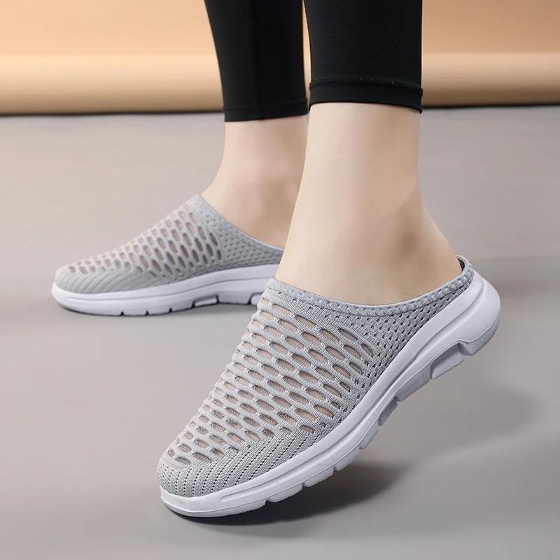 Mesh Women Flats Footwear Platform Sneakers Slip-On Orthopedic Flat Shoes Cushion Sandals Walking Slippers Female Slides