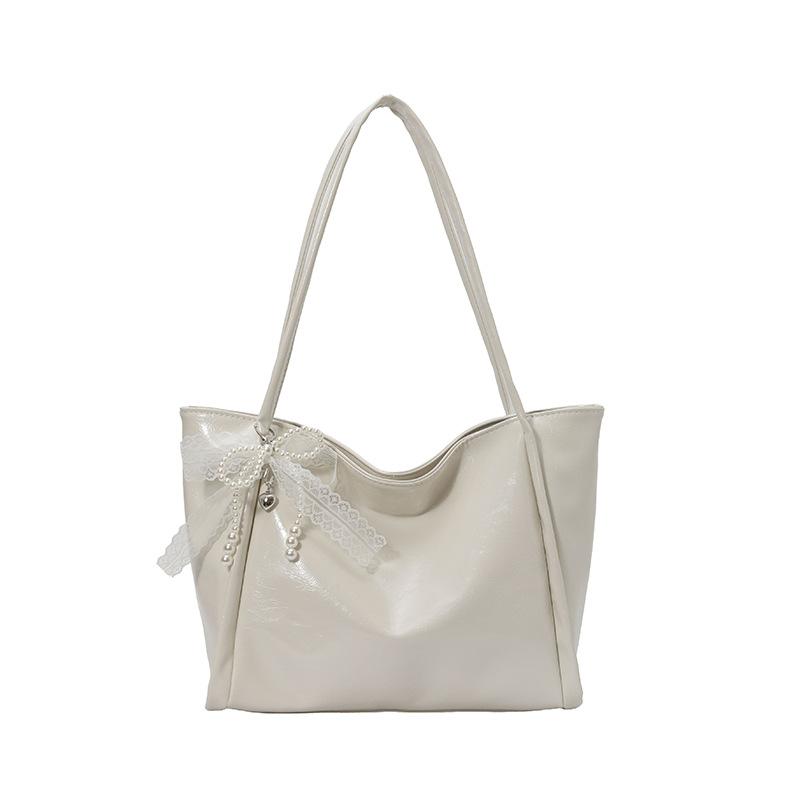 

Bags Korean niche ins seasonal new trendy high-end shoulder bags fashionable commuting large-capacity tote bags No pendant model белый