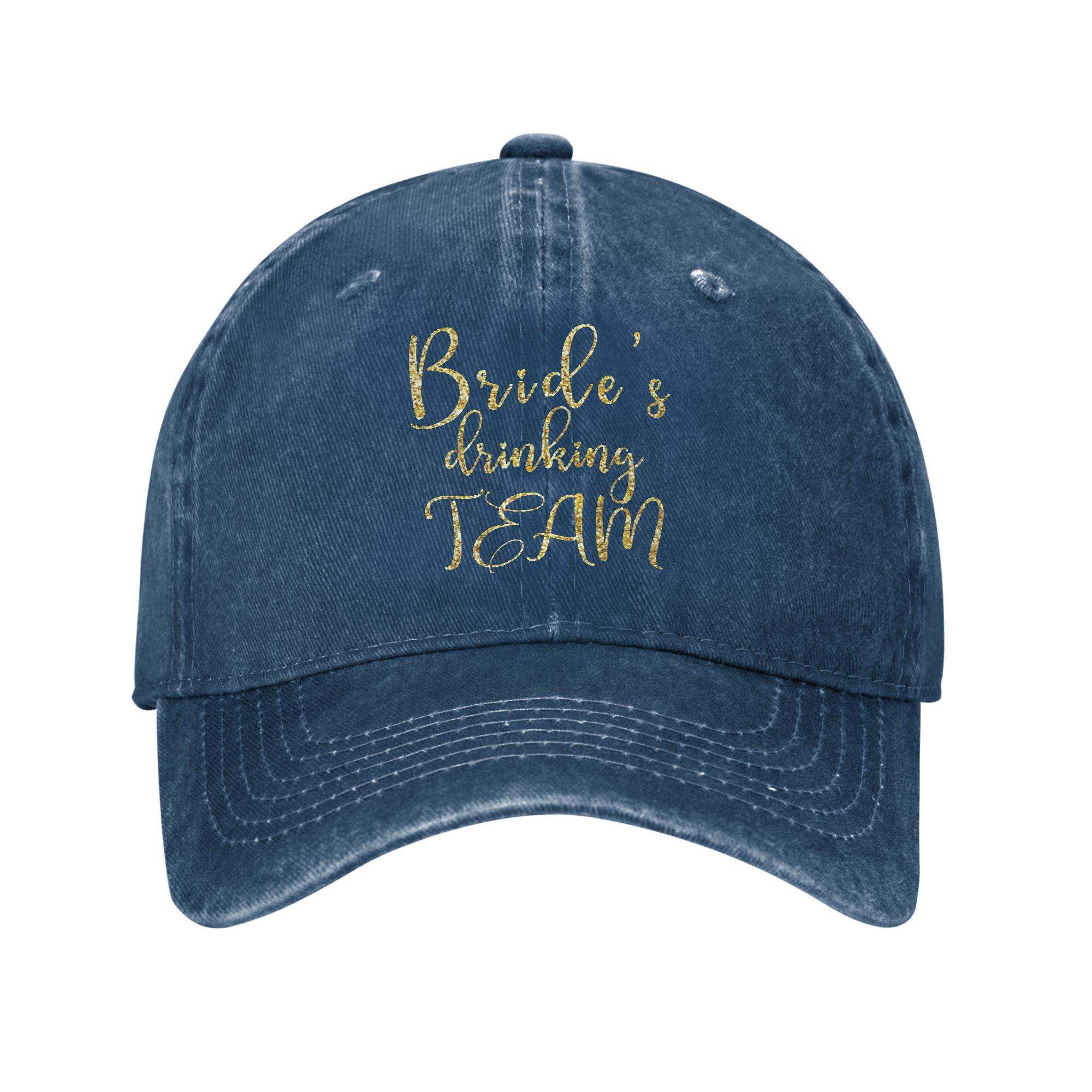 

Baseball Cap Unite And Celebrate- Brides Drinking Team Handwritten Text Summer Trucker Hat Men Women Snapback Cap One Size темно-синього кольору