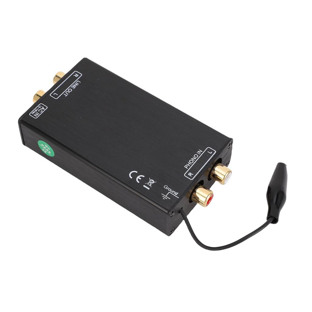 Phono Preamp 2 Input 2 Output Super Low Noise Mini Stereo Audio Phono Preamp with 2 Composite Video Interface for Record Player