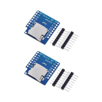 Packung mit 2 Micros Card Shield für WeMos Mini Speicherkartenleser Sensormodul Ideal für Datenerfassung und Speicherung