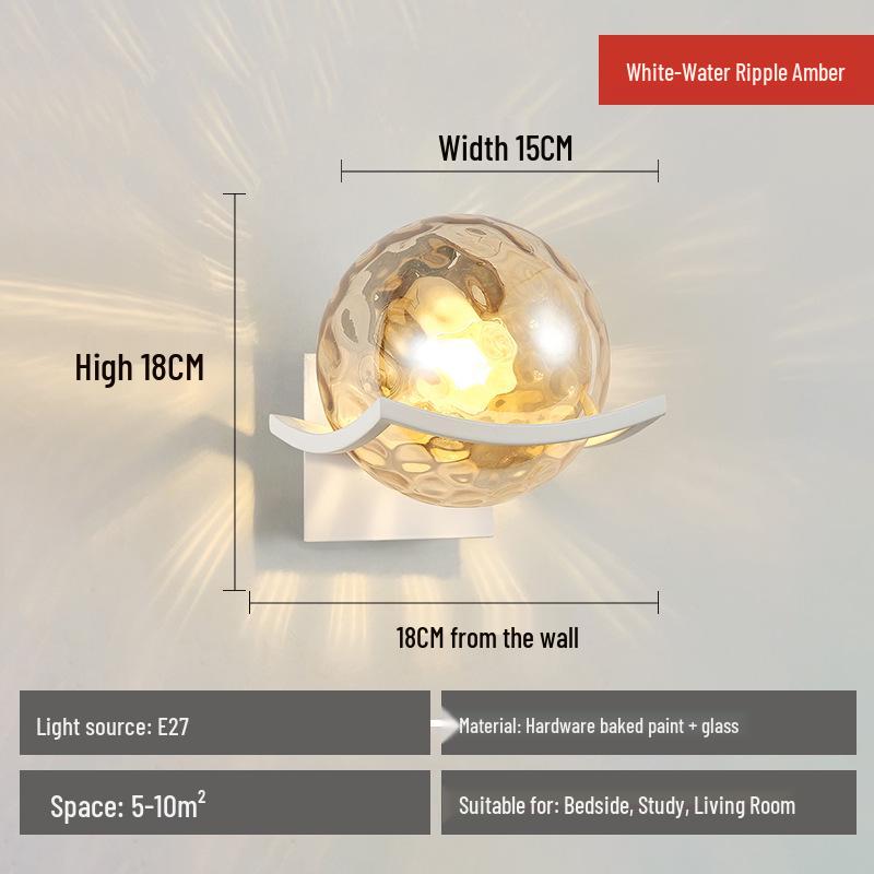 Nordic Style LED Glass Wall Lamp for Bedroom, Hallway & Living Room