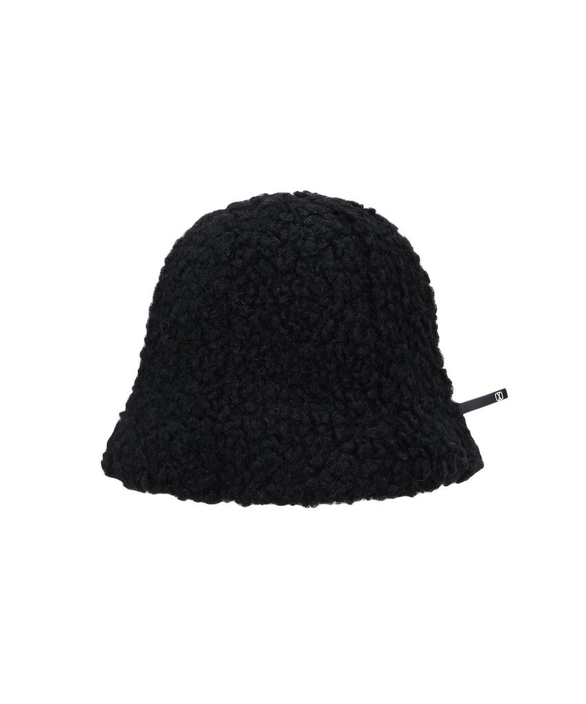 Bajal Va Square Long Label Fleece Tulip Hat Black