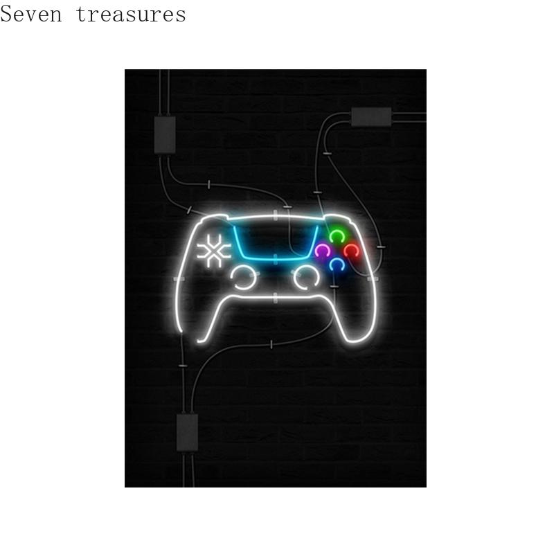 Gamepad Illustration for Kids Room, Boys Game Posters, Wall Art, Canvas Painting Prints, Room Decoration, Pictures, Joystick