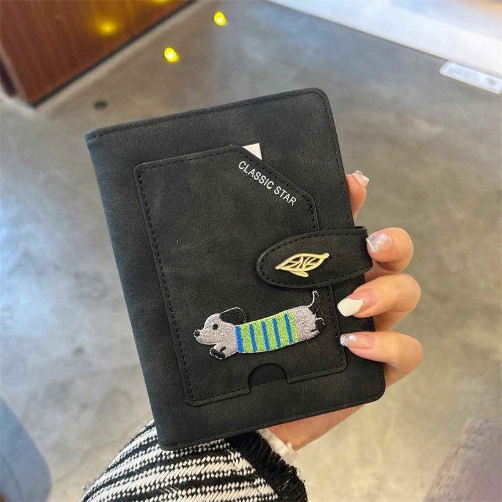 Cartoon Animals Design RFID Passport Cover Waterproof Material Embroidered Dogs PU Leather Passport Holder ID Bank Cards Holder