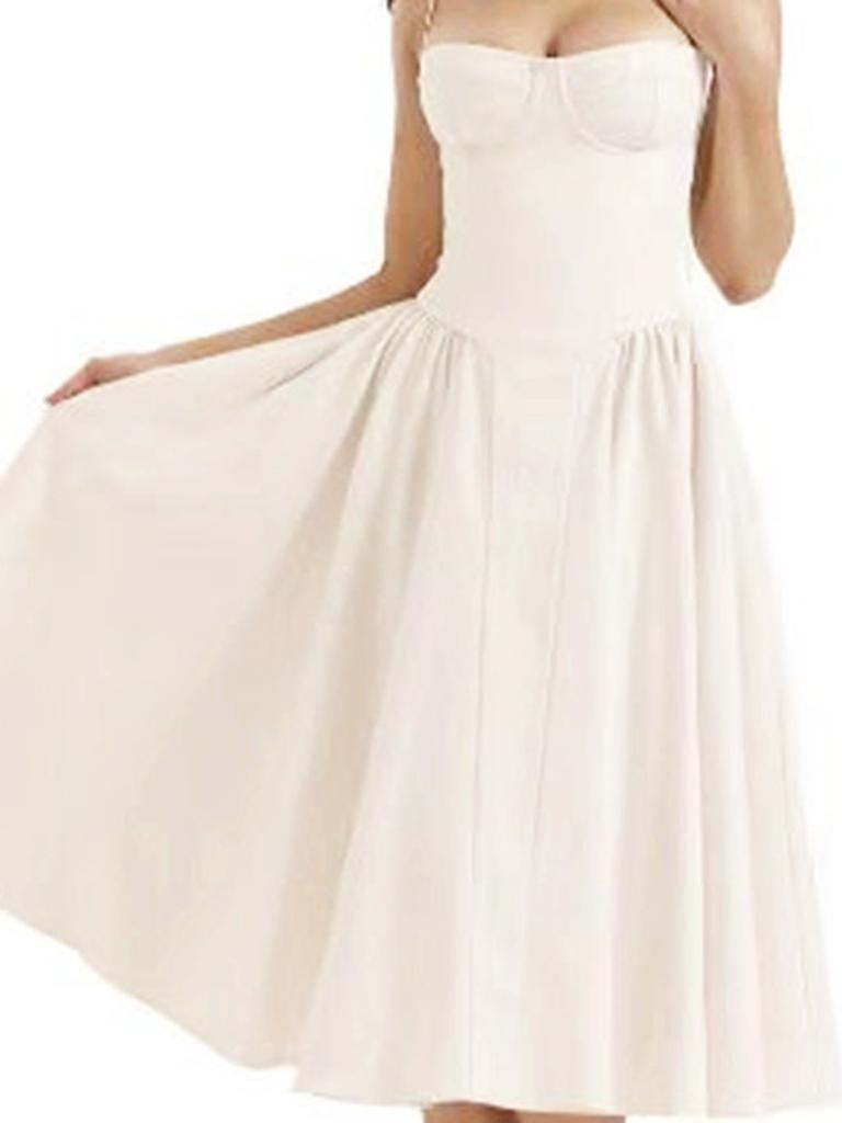Sommer Sexy Gerafftes Kleid Damen Rotes Tube Top Kleid