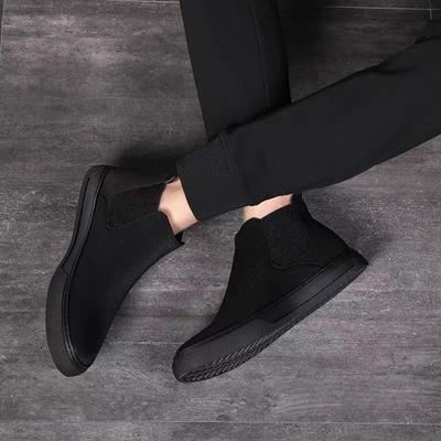 Spring and Summer Breathable Men's Shoes One Pedal Sleeve Elastic Socks Shoes Casual Korean Version High-top Board Shoes