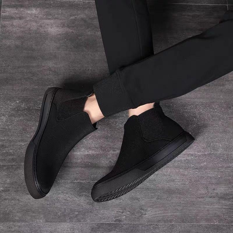Spring and summer breathable men's shoes one pedal sleeve elastic socks shoes casual Korean version high-top board shoes