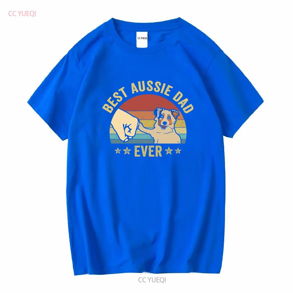 Vatertag Australian Shepherd Papa T-Shirt Bester Aussie Überhaupt Herren s für Ihn Lang- oder Kurzarm Vintage Gewaschen Weich Freizeit
